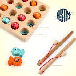Joc de tip Montessori, Dexteritate si joc magnetic de pescuit, 3 ani, Alfabet 01
