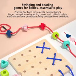 Joc din lemn de tip Montessori - Mozaic cu ciupercuțe, 3 ANI 01