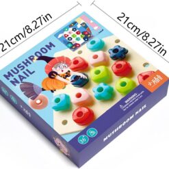 Joc din lemn de tip Montessori - Mozaic cu ciupercuțe, 3 ANI 01