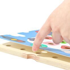 Joc din lemn de tip Montessori - Mozaic cu ciupercuțe, 3 ANI 01