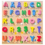 Joc educativ, puzzle incastru de asociere in limba romana, Alfabet romanesc