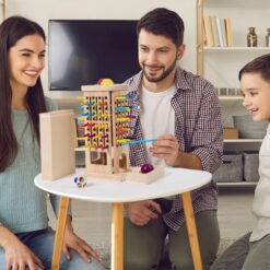 Joc montessori de societate, Joc de echilibru cu bețe și bile, 3 ani 01