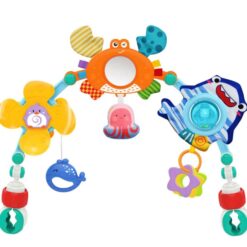 Jucarie bebe pentru carut si patut, Arcada ajustabila si pliabila, 0 luni+, Animale