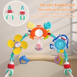 Jucarie bebe pentru carut si patut, Arcada ajustabila si pliabila, 0 luni+, Animale 07