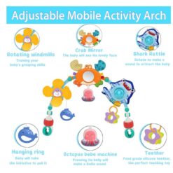 Jucarie bebe pentru carut si patut, Arcada ajustabila si pliabila, 0 luni+, Animale 07