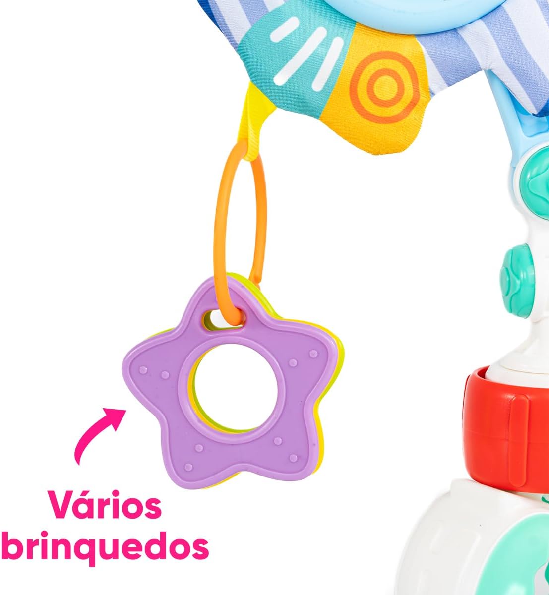 Jucarie bebe pentru carut si patut, Arcada ajustabila si pliabila, 0 luni+, Animale 07