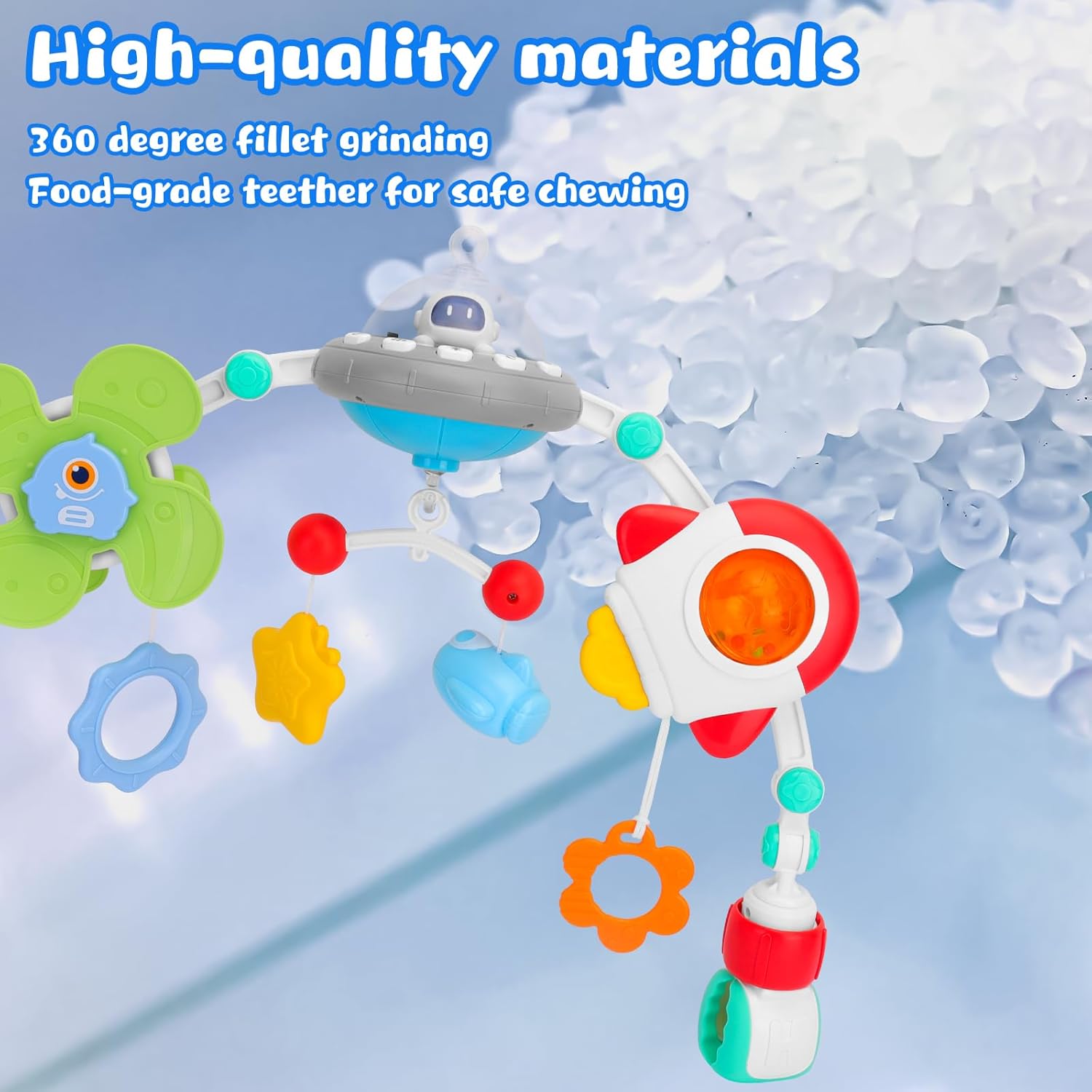 Jucarie bebe pentru carut si patut,Arcada ajustabila si pliabila, 0 luni+ 01