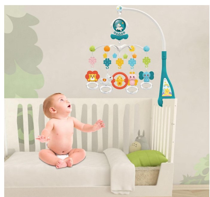 Jucarie bebe pentru patut, 0 luni+, Carusel muzical 01