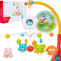 Jucarie bebe pentru patut, 0 luni+, Carusel muzical, Rosu