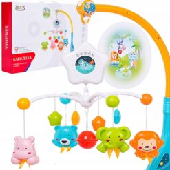 Jucarie bebe pentru patut, 0 luni+, Carusel muzical, Rosu