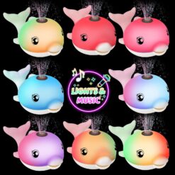 Jucarie de baie, Balena care lumineaza si stropeste, 6 luni+, Alb 01