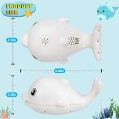 Jucarie de baie, Balena care lumineaza si stropeste, 6 luni+, Alb 01