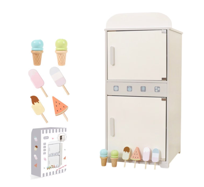 Jucărie din lemn – Frigider si congelator, cu accesorii, 3 ani+1 (2)