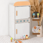 Jucărie din lemn – Frigider si congelator, cu accesorii, 3 ani+