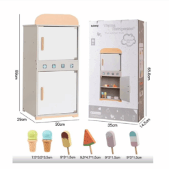 Jucărie din lemn – Frigider si congelator, cu accesorii, 3 ani+1 (2)