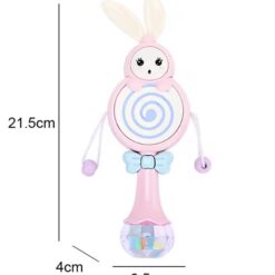 Jucarie interactiva pentru bebelusi,Zornăitoare cu iepuraș, 18 luni+, Roz