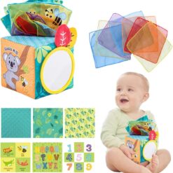 Jucarie senzoriala bebe, Cutia cu batiste, 6 luni+ 01