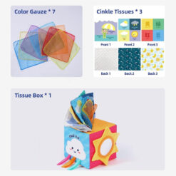 Jucarie senzoriala bebe, Cutia cu batiste, 6 luni+, Vremea 02