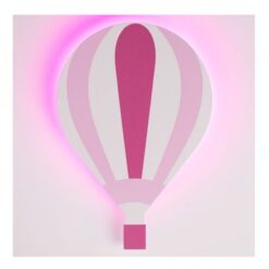 Lampa de veghe din lemn, pentru perete cu led, Balon roz 01
