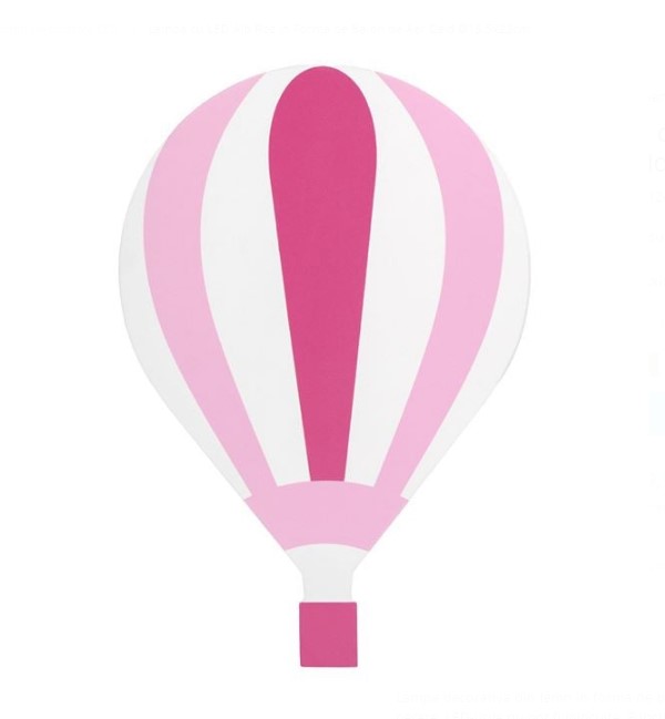 Lampa de veghe din lemn, pentru perete cu led, Balon roz 01