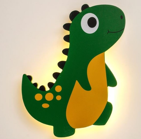 Lampa de veghe din lemn, pentru perete cu led, Dino 01