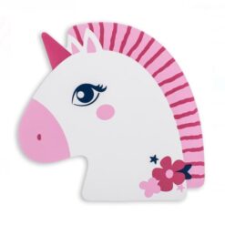 Lampa de veghe din lemn, pentru perete cu led, Unicorn Roz