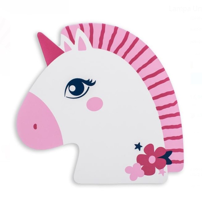 Lampa de veghe din lemn, pentru perete cu led, Unicorn Roz