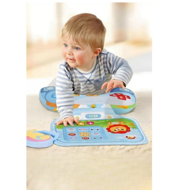 Perna burtica cu activitati pentru bebelusi, 0 luni+, Albastru 01