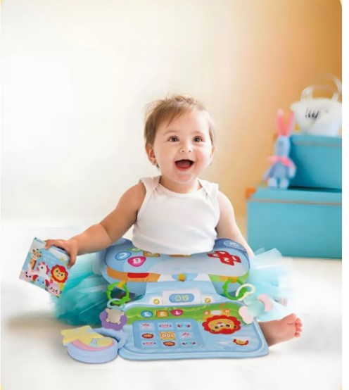 Perna burtica cu activitati pentru bebelusi, 0 luni+, Albastru 01