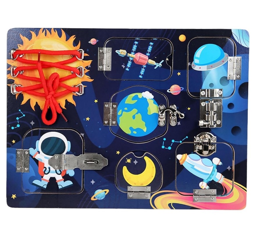 Placa cu activitati Montessori - Incuie Descuie, 3 ani, Cosmos 01