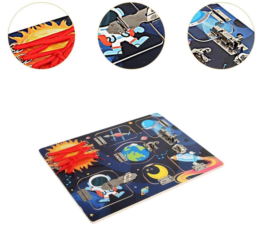 Placa cu activitati Montessori - Incuie Descuie, 3 ani, Cosmos 01