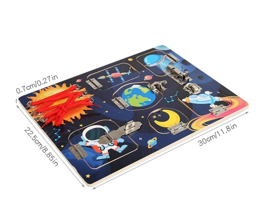 Placa cu activitati Montessori - Incuie Descuie, 3 ani, Cosmos 01