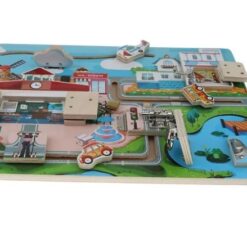 Placa cu activitati Montessori - Incuie Descuie, 3 ani, Orasel 01