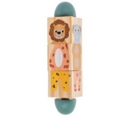 Puzzle cubic din lemn - Animale Salbatice 01