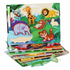 Puzzle duo piese groase lemn si tablita de scris 01