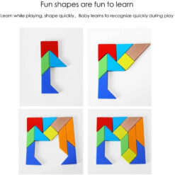 Puzzle forme geometrice, Tangram, 3 ani+, 14 piese 01