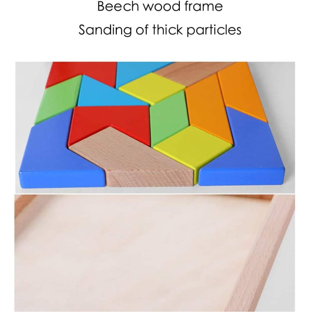 Puzzle forme geometrice, Tangram, 3 ani+, 14 piese 01