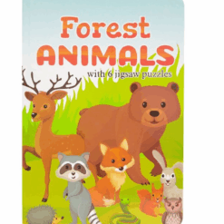 Carte educativă cu 6 puzzle-uri – Animale din pădure, 72 piese