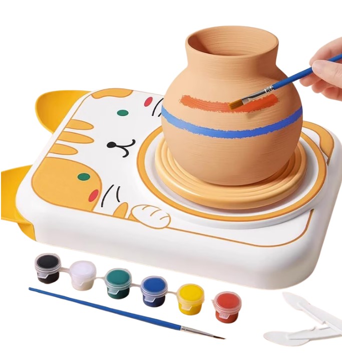 Set creativ de pictura si modelaj - Joc olarit Pet Pottery Machine, 3 ani 03