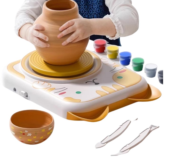 Set creativ de pictura si modelaj - Joc olarit Pet Pottery Machine, 3 ani 03