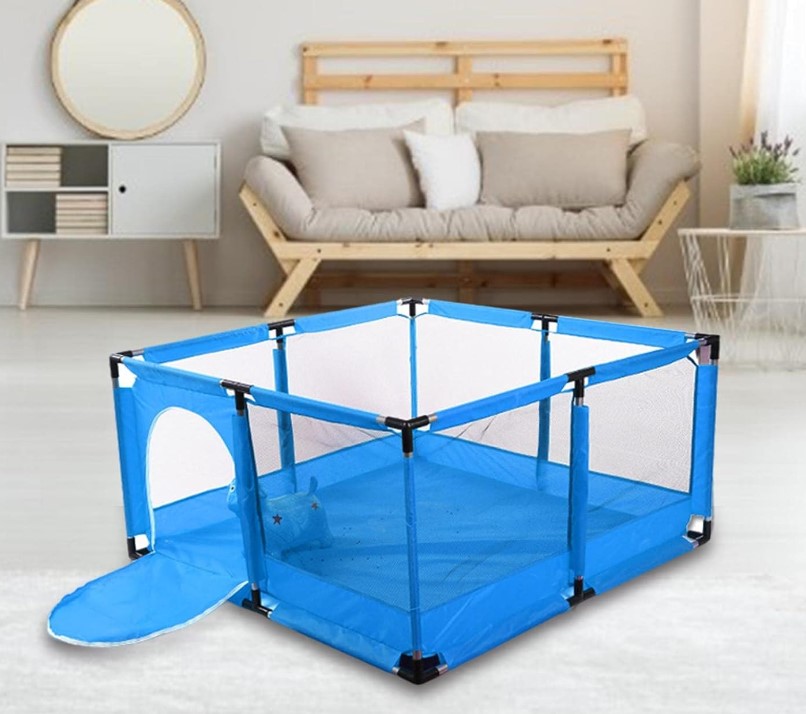 Tarc de joaca pentru copii,126cm x 126 cm, Albastru 01