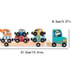 Camion Transportator din lemn cu 6 Vehicule, 3 ani