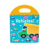 Carte cu 32 stickere reutilizabile - Vehicule, 3 ani+