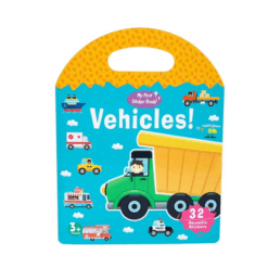 Carte cu 32 stickere reutilizabile - Vehicule, 3 ani+