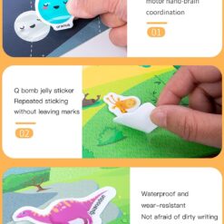 Carte cu 34 stickere reutilizabile - Dinozauri, 3 ani+