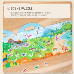 Carte cu 34 stickere reutilizabile - Dinozauri, 3 ani+