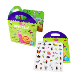 Carte cu 34 stickere reutilizabile - Insecte, 3 ani+