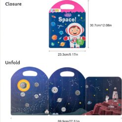 Carte cu 35 stickere reutilizabile - Spatiul cosmic, 3 ani+