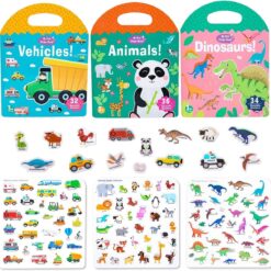 Carte cu 36 stickere reutilizabile - Animale, 3 ani+