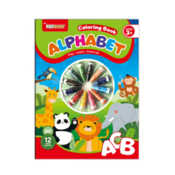 Carte de colorat cu 12 creioane incluse - Alfabet, 3 ani+